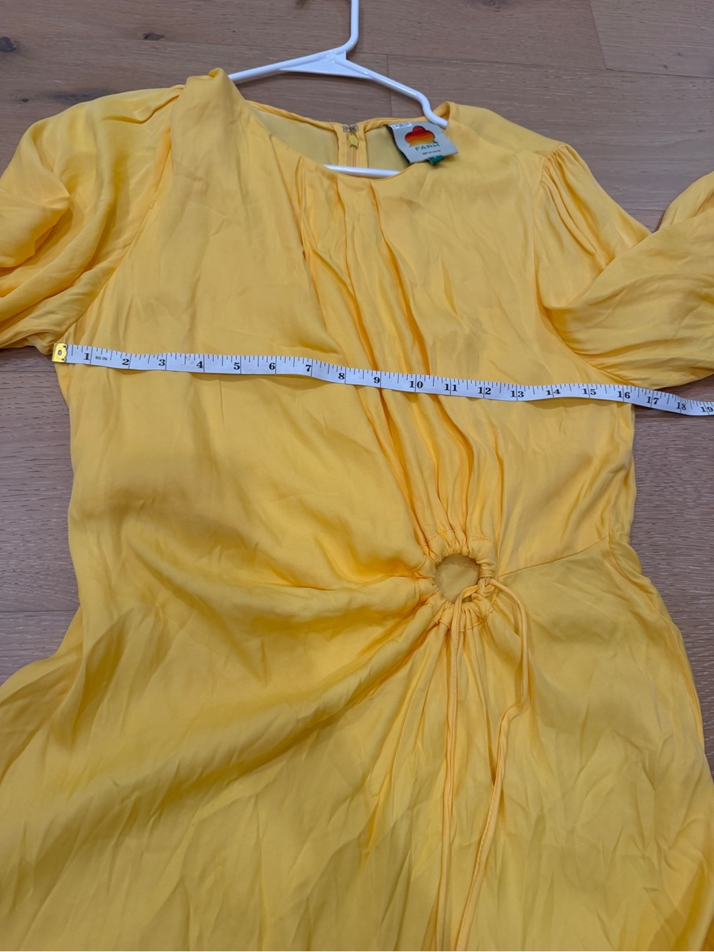Farm Rio Yellow Cut Out Long Sleeve Midi Dress - Picture 10 of 16